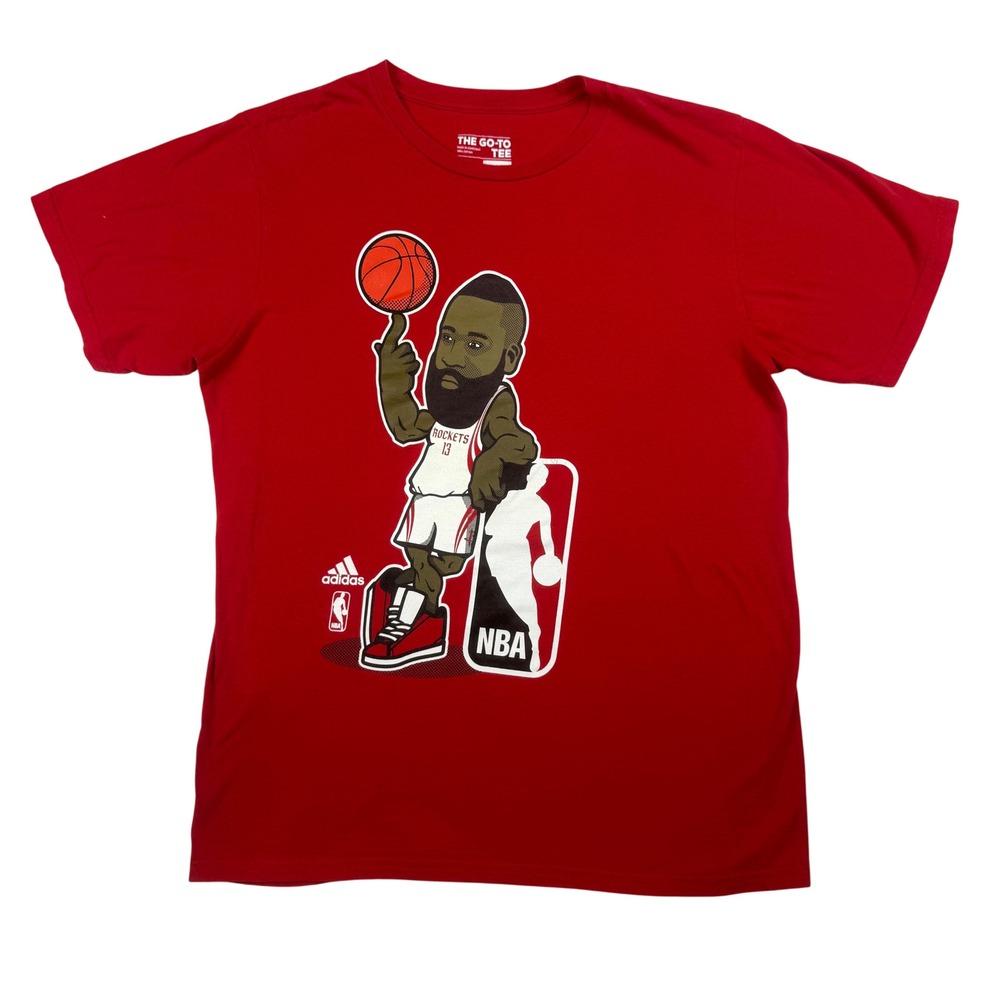 Adidas James Harden Houston Rockets NBA Red Graphic T-Shirt Mens Medium